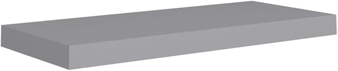 Floating Wall Shelves 2 Pack Gray Modern Display Shelves 23.6x9.3 Inches with Invisible Mounting for Living Room Bedroom Office Decor Storage