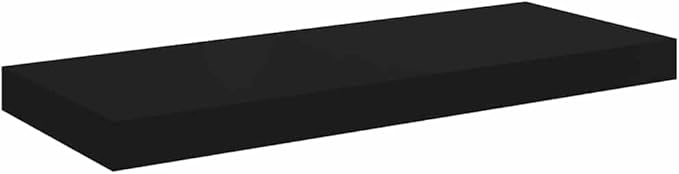 Set of 2 Floating Wall Shelves, 23.6 Inch Modern Matte Black Storage Shelves for Living Room Bedroom Office, Decorative Display MDF Ledge
