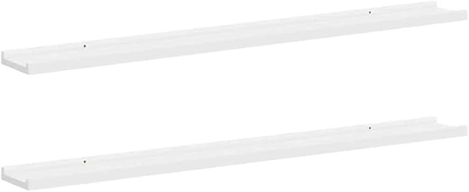 Set of 2 Floating Wall Shelves, 39.4 Inch Modern MDF Hanging Shelves for Bedroom, Living Room, and Home Office, Display Shelving for Books, Plants, and Decor, White Matte Finish