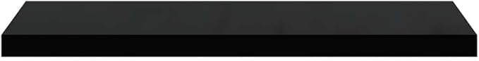 Set of 2 Floating Wall Shelves, 31.5-inch Modern High-Gloss Black Display Ledges, Decorative MDF Wall-Mounted Storage Shelves for Bedroom Living Room Office