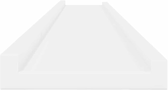 Set of 4 Floating Shelves 45.3 Inch Wall Mounted White MDF Shelves for Living Room Bedroom Modern Display Storage Ledge