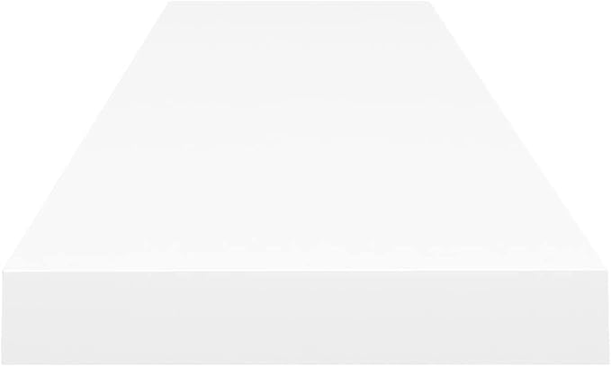 Floating Wall Shelves 2 Pack White Modern Display Rack 47.2x9.3x1.5 Inches MDF Board with Invisible Mounting for Living Room Bedroom Home Decor