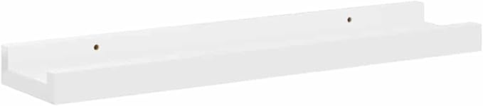 Wall Shelf Set of 4, Floating Shelves for Wall Decor, High Gloss White MDF Display Ledges for Living Room Bedroom, Modern Space Saving Storage Organizer