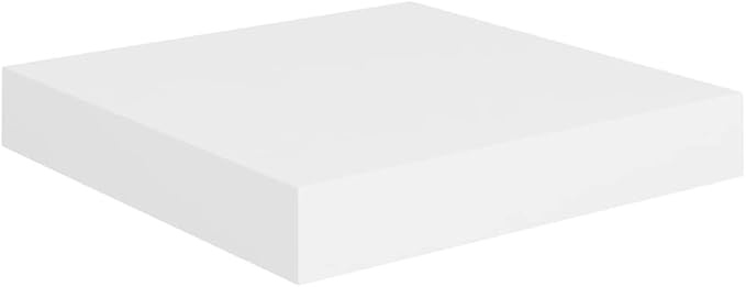 Floating Wall Shelf White 9.1x9.3x1.5 Inches MDF Modern Display Rack with Invisible Mounting for Home Decor Books Awards Collectibles Ornaments