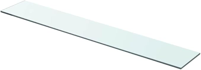 Set of 2 Tempered Glass Floating Shelves, 31.5 x 4.7 Inch Wall Mounted Display Shelf for Bathroom, Living Room, Kitchen and Utility Room Storage, Clear
