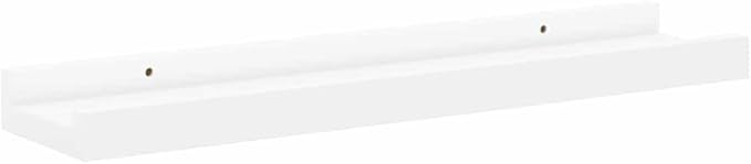 White Wall Shelves Set of 4, Floating 15.7x3.5x1.2 Inches for Living Room Bedroom, Modern Decorative Storage Shelves for Plants Books Decor, Easy Mount MDF Shelf with 11lb Load Capacity
