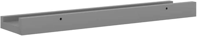 Wall Shelf Set of 4, Floating Shelves for Wall Storage, Modern MDF Rectangular Display Shelves for Bedroom, Living Room, Nursery, Grey