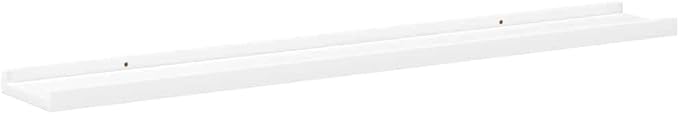 Set of 4 Floating Wall Shelves, 31.5 Inch Modern MDF Display Ledges for Living Room, Bedroom, and Office, Decorative Wall Mounted Storage for Books and Decor, White