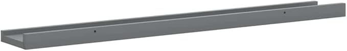 Wall Shelf Set of 4, 31.5 Inch Floating Shelves for Wall Decor, Modern Matte Gray MDF Hanging Shelving for Living Room, Bedroom, and Office Organization