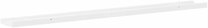 Wall Shelf Set of 2, 39.4 Inch Modern Floating Shelves, High Gloss White MDF Display Ledge for Living Room, Bedroom, and Home Office Wall Decor