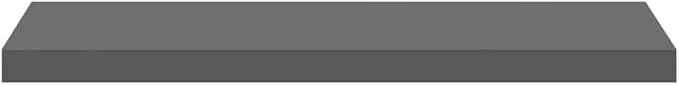 Floating Wall Shelf 31.5 Inch, High Gloss Grey MDF Decorative Display Ledge for Living Room Bedroom, Modern Minimalist Wall Mounted Storage Shelf