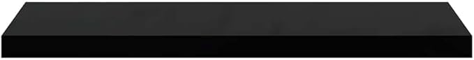 Floating Wall Shelves Set of 2, Modern Invisible Mounting Display Shelves for Living Room & Office, High Gloss Black 31.5 Inch MDF Board with Metal Frame, Holds 22lb Each for Decor, Books, Awards