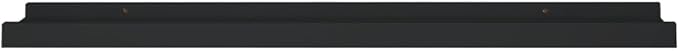 Picture Frame Ledge Shelves 2 Pack Black Wall Mounted Display Shelves 23.6 Inches MDF Board Photo Display Ledges for Living Room Bedroom Decor