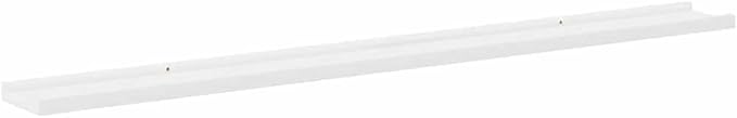 Set of 4 Floating Shelves for Wall, 45.3 inch Long MDF Wall Mounted Storage Shelves, Modern Display Ledge for Bedroom, Living Room and Office, White