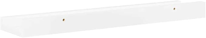 Wall Shelf Set of 2 Floating Shelves High Gloss White MDF Modern Display Ledge for Bedroom Living Room Bathroom Decor 15.7 Inch