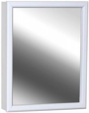 16W x 20 in. Surface Mount White Wood Mirrored Medicine Cabinet White