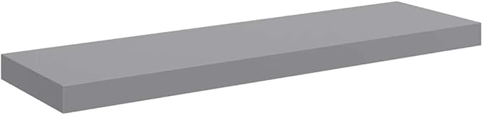 Floating Wall Shelves Set of 2, Modern Gray Display Shelves 31.5 Inch for Living Room Bedroom, Invisible Mounting, Honeycomb MDF and Metal Frame, Holds 22lb Each for Books Decor Photos Plants