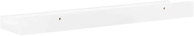 Wall Shelves Set of 4, High Gloss White Floating Shelves 15.7x3.5x1.2 Inches, Modern Decorative Storage for Living Room Bathroom, Easy Mount Shelving for Plants Books Decor, Durable MDF Board