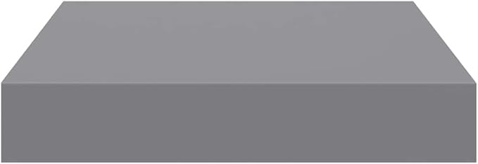 Floating Wall Shelves Set of 2, Modern Square Display Ledges for Bedroom Living Room Decor, Gray MDF Wall Mounted Storage Shelves, 9.3 x 9.1 x 1.5 Inch