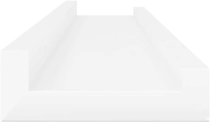 Set of 4 Wall Shelves, 23.6 inch Modern Floating Storage Shelf, High Gloss White Display Ledge for Books, Photos, Succulents, Living Room Bedroom Decor