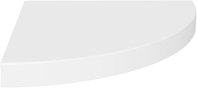 2 Pcs White Corner Floating Shelves 13.8"x13.8"x1.5" Honeycomb MDF and Metal Wall Shelves for Bedroom Living Room Bathroom Wall Storage Display