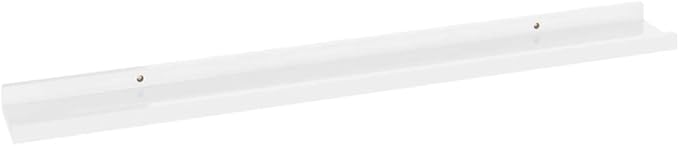 High Gloss White Wall Shelves 2 Pack 31.5 inch Floating for Living Room Bedroom Decor, Modern Display with 11lb Load Capacity, Easy to Clean MDF Storage Shelves for Home Organization