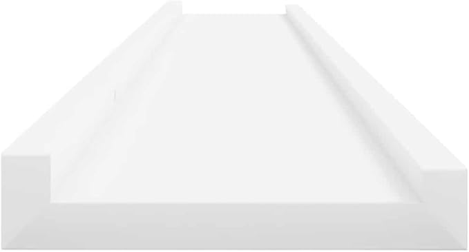 Set of 2 Floating Wall Shelves, 45.3 Inch Long Modern Display Ledge for Bedroom, Living Room, and Home Decor, Sleek White MDF Wood Storage Racks