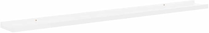 Wall Shelves 2 Pack, High Gloss White Floating Shelves 39.4 Inch for Living Room Bedroom, Modern Decorative Storage Shelf for Books Plants Decor, Easy Mount MDF Board with 11 lb Load Capacity