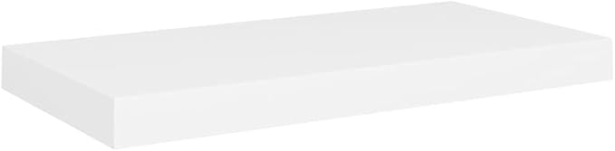 Floating Wall Shelves 2 Pack White Modern Invisible Mount Display Rack for Living Room Bedroom Office 19.7x9.1x1.5 Inches MDF Honeycomb Storage Shelves