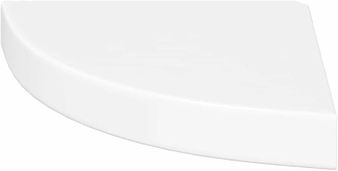 Corner Shelf Set of 2, Floating Wall Shelves in High Gloss White, Modern Decorative Storage Display for Bedroom, Living Room, Office, 9.8 x 9.8 x 1.5 Inch