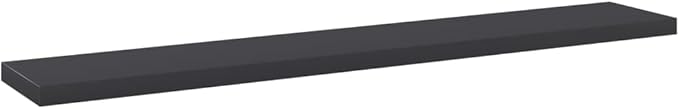 Wall Mounted Shelf Set of 4 Grey Engineered Wood Boards 23.6 in x 3.9 in for Home Storage and Display