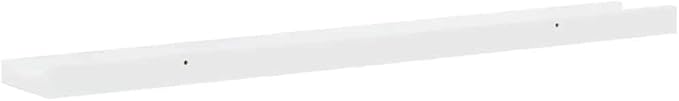 Set of 2 Floating Wall Shelves, 31.5 Inch Modern High Gloss White MDF Decorative Display Ledge for Bedroom, Living Room, Home Office Decor