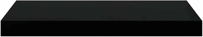 Floating Wall Shelves Set of 2, 19.7 inch Modern Display Ledge for Bedroom, Living Room, Bathroom, Black Wood Decorative Storage Rack for Books, Collectibles, Awards