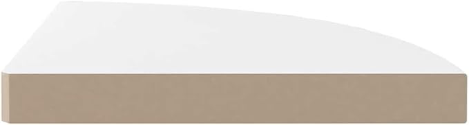 Floating Corner Shelves 2 Pack High Gloss White Wall Mounted Display Shelves 13.8x13.8 Inches MDF Modern Home Decor for Living Room Bathroom