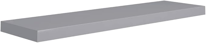 Floating Wall Shelves 2 Pack Gray Modern Display Racks 35.4x9.3x1.5 Inches MDF Board with Invisible Mounting for Living Room Bedroom Home Decor Storage Organizer