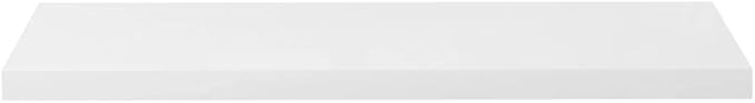 Floating Wall Shelf High Gloss White 35.4x9.3x1.5 Invisible Mounting Display Rack for Living Room Bedroom Modern Home Decor Storage Organizer