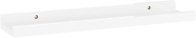 Wall Shelves 2 pcs High Gloss White 15.7x3.5x1.2 Inches Modern Floating Shelves for Living Room Bathroom Kitchen Storage Display Organizer