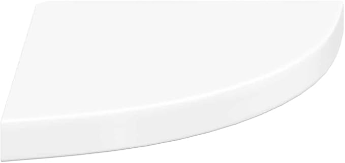 Floating Corner Shelves 2 Pack, High Gloss White Wall Mounted Display Shelves for Living Room Bedroom, 13.8x13.8x1.5 Inch Modern Corner Shelf Set, Easy Install Invisible Mounting, Holds 11 lbs Each