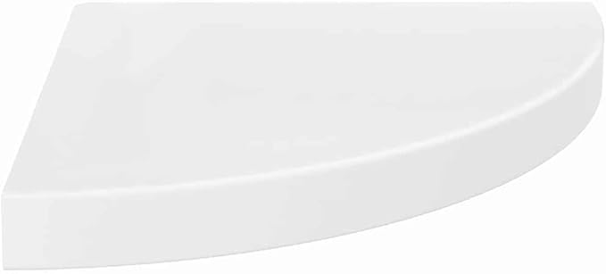 Floating Corner Shelves 2 Pack High Gloss White Wall Mounted Display Shelves 13.8x13.8 Inches MDF Modern Home Decor for Living Room Bathroom