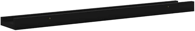 Wall Shelves Set of 4, Black Floating 23.6 Inch for Living Room Bedroom, Modern MDF Storage Shelves for Decor Books Plants, Easy Mount & Clean, Durable & Sturdy, 11lb Load Capacity Each