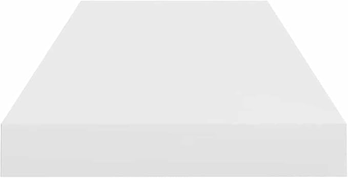 Floating Wall Shelf, Modern High Gloss White MDF Display Ledge, 23.6-Inch Rectangular Storage Rack for Bedroom, Living Room, and Office Decor