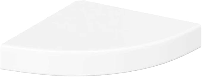 Floating Corner Shelf, 9.8-inch Wall Mounted Corner Shelves for Bedroom Living Room, Modern High Gloss White MDF Storage Rack, Easy Install Decorative Display Shelving