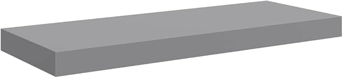 Set of 4 Floating Wall Shelves, Grey Modern Honeycomb MDF Display Ledges for Living Room Bedroom Office, Decorative Storage Shelves with Mounting Hardware