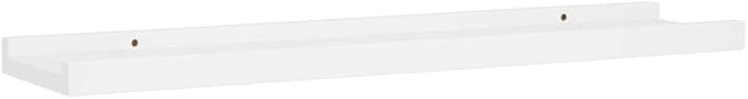 White Picture Frame Ledge Shelves 2 Pack 23.6 inch Wall Mounted Display Shelves for Photo Frames Decorations MDF Floating Shelf Home Office Decor