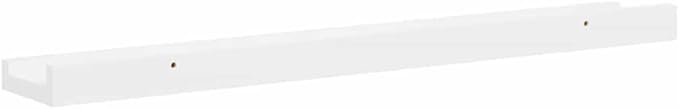 Wall Shelf Set of 2 Floating Shelves 23.6 inch High Gloss White MDF Modern Display Ledge for Bedroom Living Room Office Home Decor