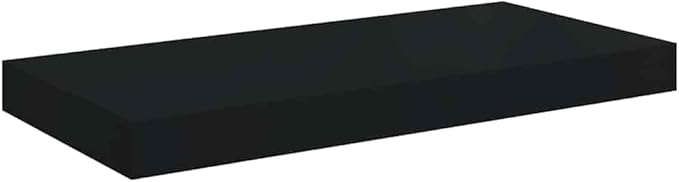 Floating Wall Shelf for Decor, Modern Rectangular Black MDF Wood Display Shelf for Living Room, Minimalist Storage Organizer with Mounting Hardware, 19.7 x 9.1 Inches