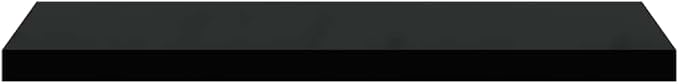 Floating Wall Shelves Set of 4, Modern Black Display Shelves 31.5x9.3 Inches, Invisible Mounting for Living Room Bedroom, Durable MDF and Metal Frame for Books Decor Plants Photos