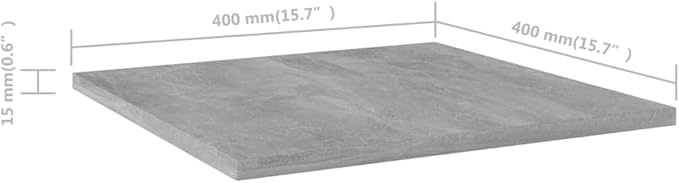 Set of 4 Concrete Grey Floating Shelf Boards Engineered Wood for Stylish Organization and Space Saving