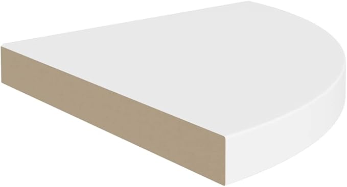 Floating Corner Shelves 2 Pack White 13.8x13.8x1.5 Inch Wall Mounted Honeycomb MDF & Metal Invisible Mounting System for Living Room Bathroom Bedroom Decor Storage