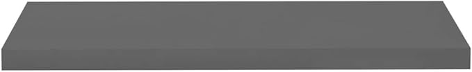 Floating Wall Shelves 4 Pack High Gloss Gray Modern Display Storage Rack for Living Room Bedroom Office Decor 31.5x9.3x1.5 Inches MDF Honeycomb Structure
